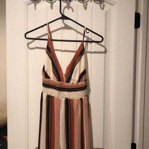 multi colored striped romper/jumpsuit